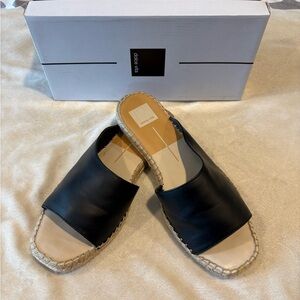 Dolce Vita Chic Black Espadrille Slides, size 9